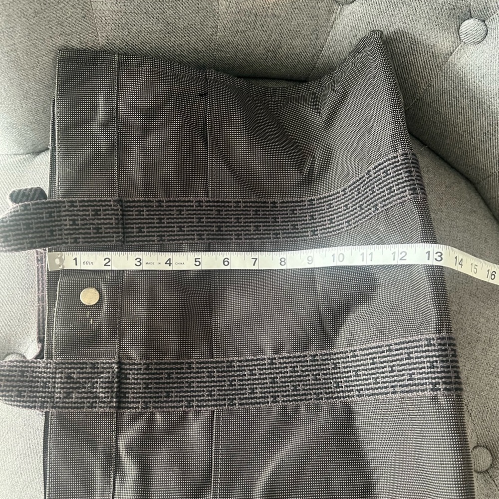 Large Hermes Yale Line Black check Canvas Tote - Picture 13 of 15